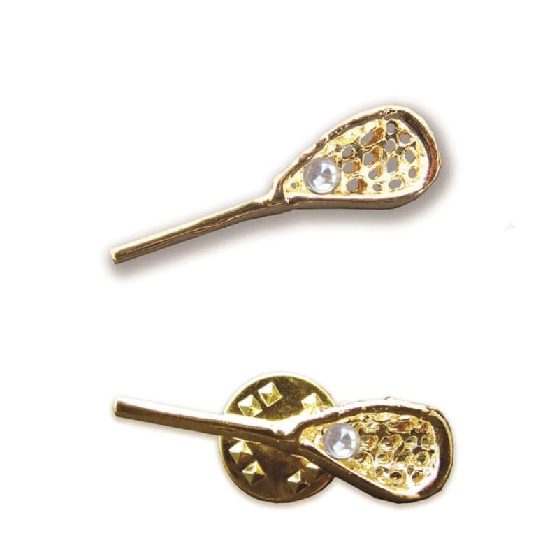 gold lacrosse stick lapel pin custom lapel pins