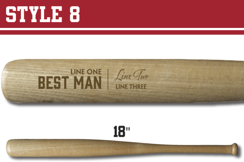 engraved 18" souvenir baseball bat "nice gift for the best man"