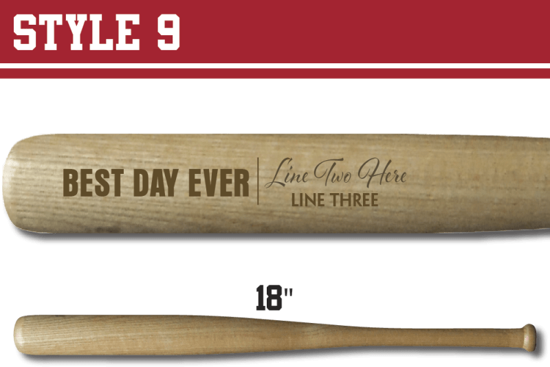 engraved 18" souvenir baseball bat "best day ever"