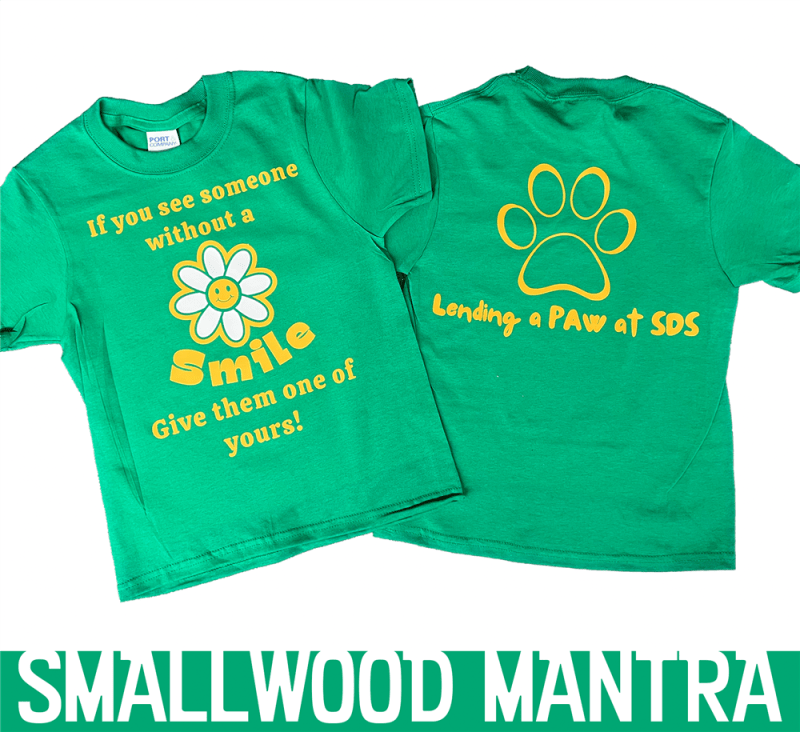 SHARE A SMILE  Green Short Sleeve Tee Shirt