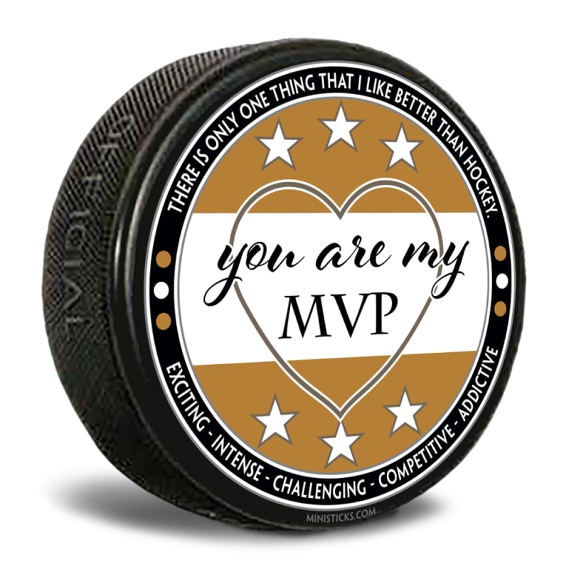 You are my MVP hockey puck - Gold hockey puck souvenir
