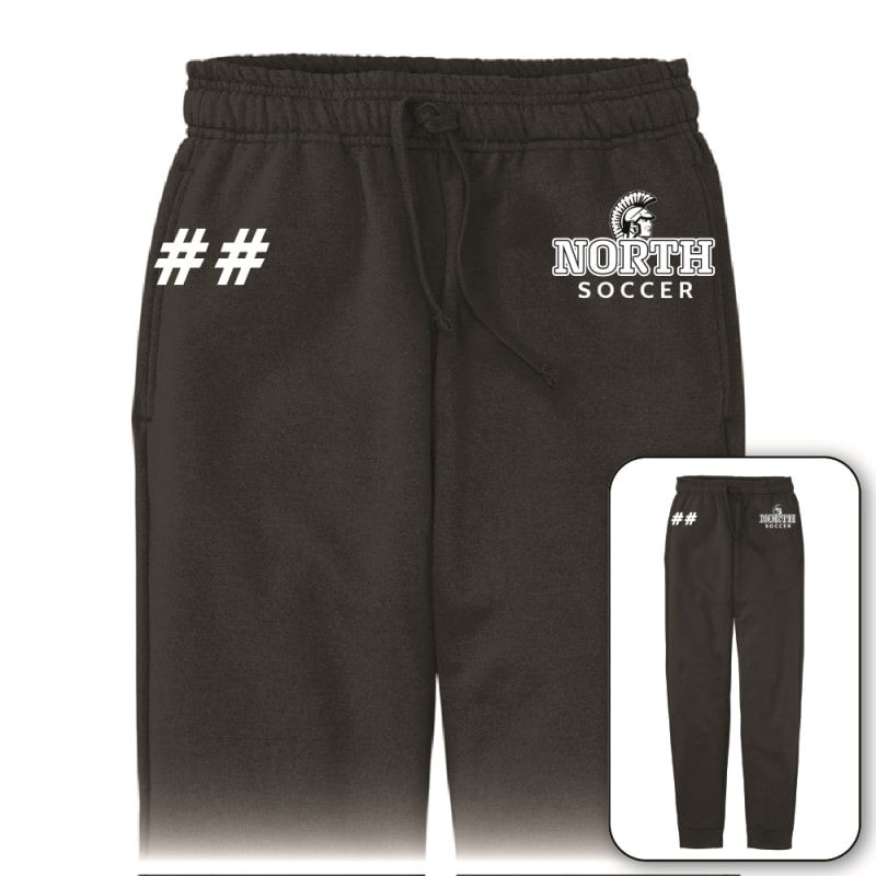 Williamsville North Soccer Sweatpants with logo on left hip and your number on right