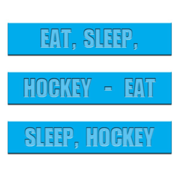 eat, sleep, hockey wrist band, hockey party gift