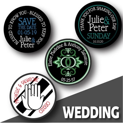 WEDDING FAVOR hockey pucks