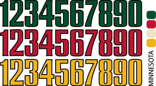 Sport helmet numbers are die cut decals that can be placed on a players helmet to match their jersey number. They are printed in many colors to match the color of the team logo.