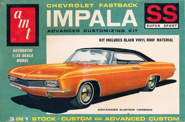 自動車 AMT Chevrolet Impala Fastback SS 1/25 1965 Chevy Fastback Impala SS (3 'n 1) (1/25) Stock, Custom