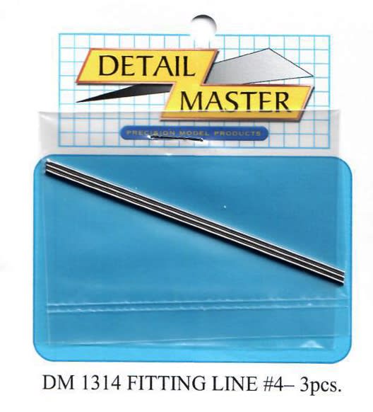 Detail Master Fitting Line #4 (Use with DM-1304) (.045")  3 3" pieces for 1/24 & 1/25