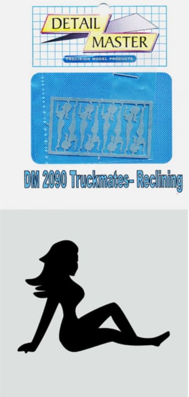 Truckmates - Reclining Lady "Laying on Elbows"Truck Mud Flap Icon Photo Etch (1/25)
