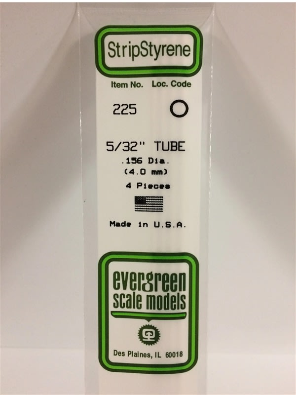 Evergreen Scale Models  .156" 4.0mm Opaque White Polystyrene Tubing