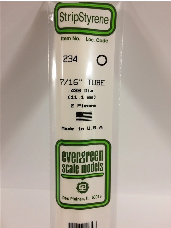 Evergreen Scale Models  .438"11.1mm Opaque White Polystyrene Tubing