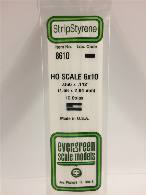 Evergreen Scale Models .066" X .112" Opaque White Polystyrene Strip