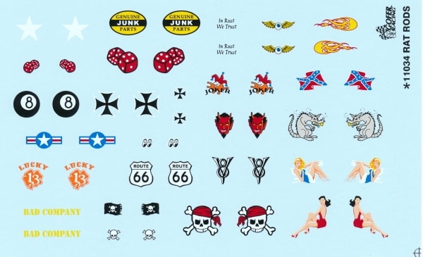 Rat Rod Decal Sheet Gofer Decals (1/25 or 1/24)