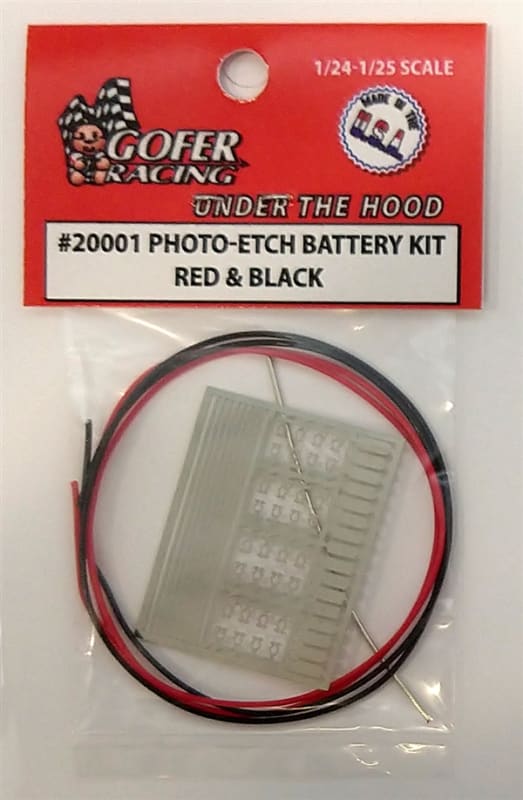 Photo Etch Battery Kit with Red and Black Cables (1:24-1:25)