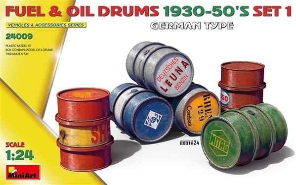 German Fuel & Oil Drums 1930-50s Set 1