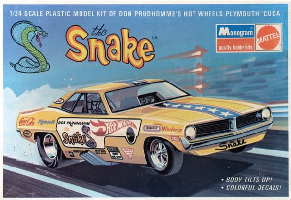 ミニカー DON PROUDHOMME'S ARMY SNAKE CUDA Vtg Army Don Prudhomme The Snake Plastic Model Funny Car Kit