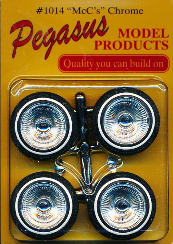 McClean Rims  - Deep Dish Chrome Spoke Rims w/Knock Offs & Dunlop  Whitewall Rubber Tires (Set of 4) (1/25) or  (1/24)