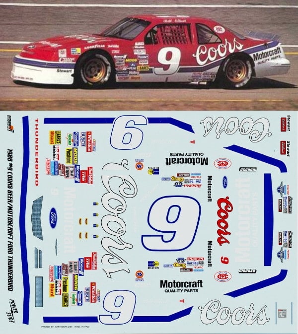 #9 Coors Bill Elliott 1989/1990 Thunderbird