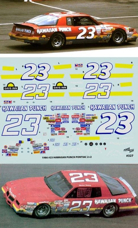 1986 #23 "Hawaiian Punch" Pontiac 2 + 2  Decals (1/24)