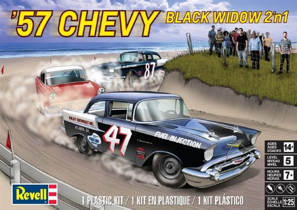 1957 Chevy "150" Sedan 'Black Widow' (2 'n 1)  (1/25) (fs)