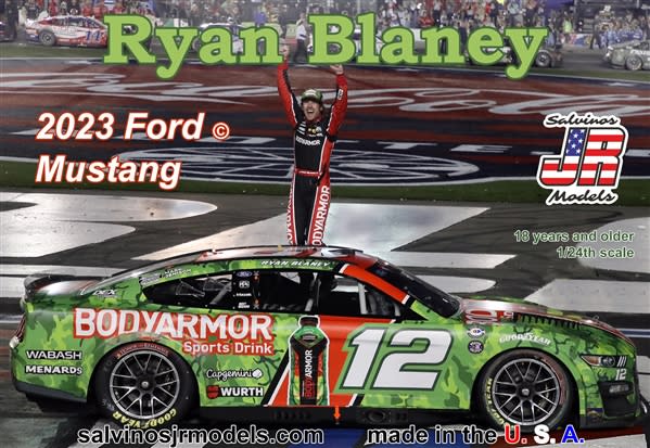 Team Penske Ryan Blaney 2023 Ford Mustang # 12 BODYARMOR  Coca-Cola 600