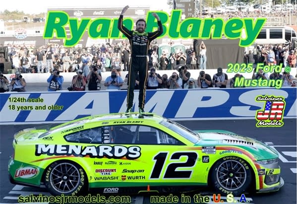 Ryan Blaney 2025 Ford Menards Playoff Winner # 12