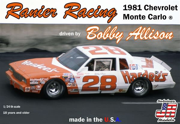 Ranier Racing Bobby Allison 1981 "Hardee's" Chevrolet "Flat Nose" Monte Carlo # 28 (1/24) (fs)