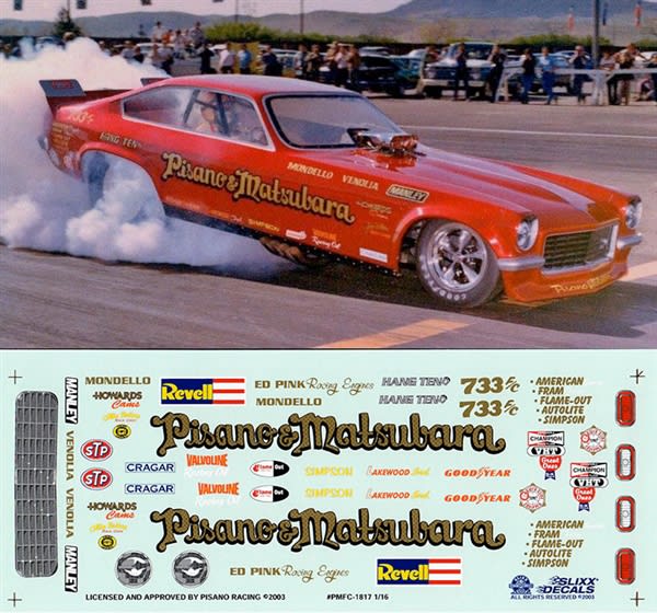 Pisano & Matsubara Vega Funny Car Slixx Decal