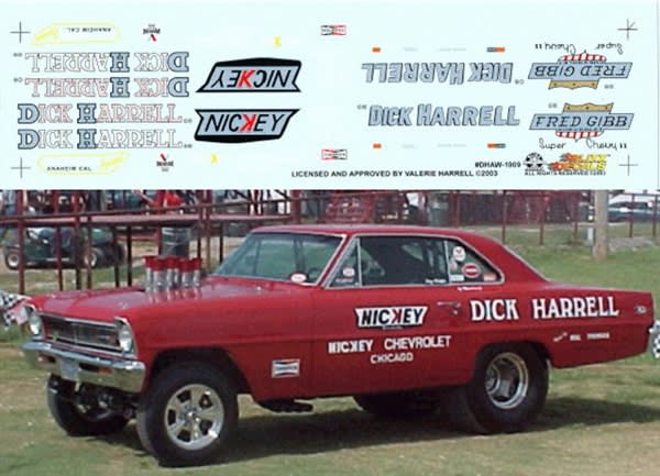 Dick Harrell "Nickey" '66 Nova & '68 COPO Nova (1/25) Slixx-Decal