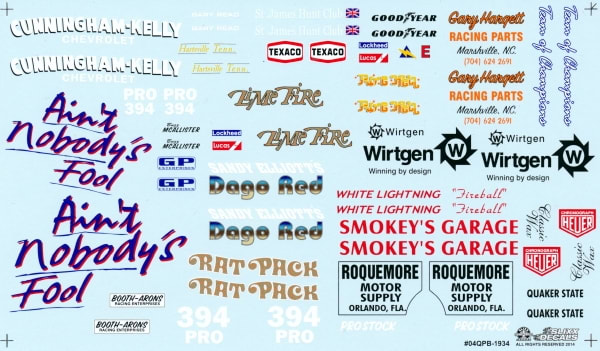 Quarter Panel Sheet B Decal Sheet (1/25)