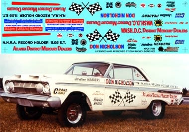 Dyno Don's 1964 Comet AFX Decal (1/25)