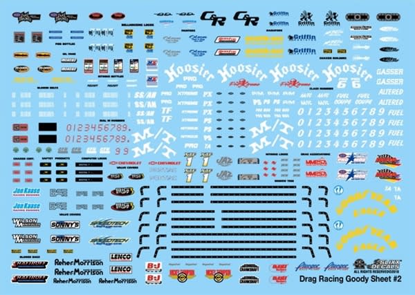 Drag Racing Goody Sheet #2 Decal (1/24) or (1/25)