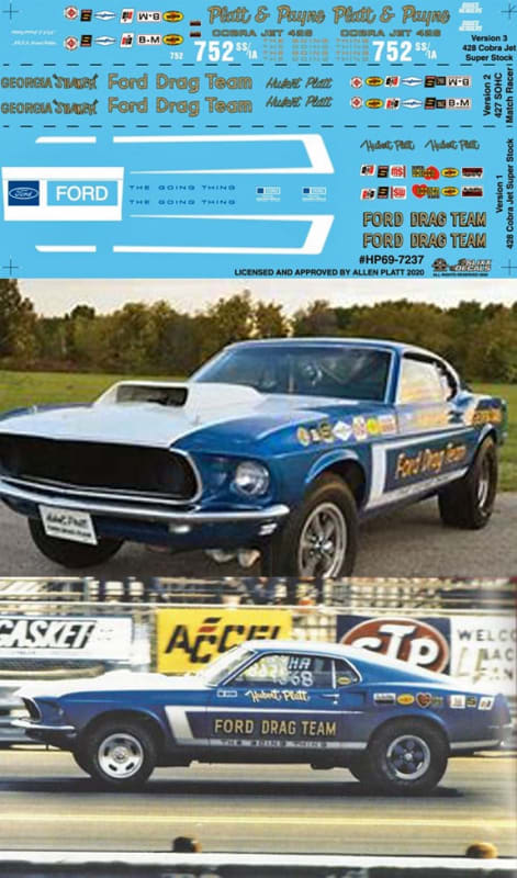 Hubert Platt's 1969 "Georgia Shaker" Mustang  (1/25) Slixx-Decal