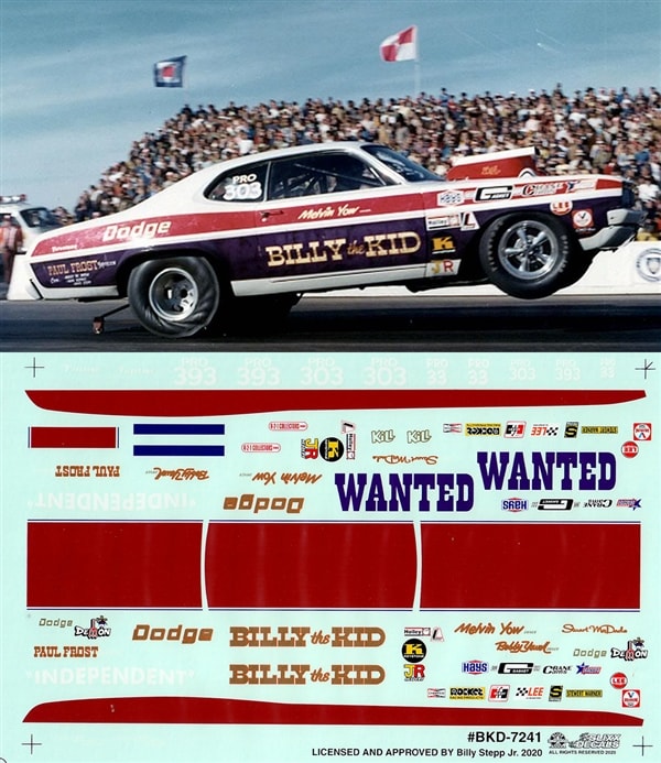 Billy the Kid Demon Pro Stock Slixx Decals(1/25)