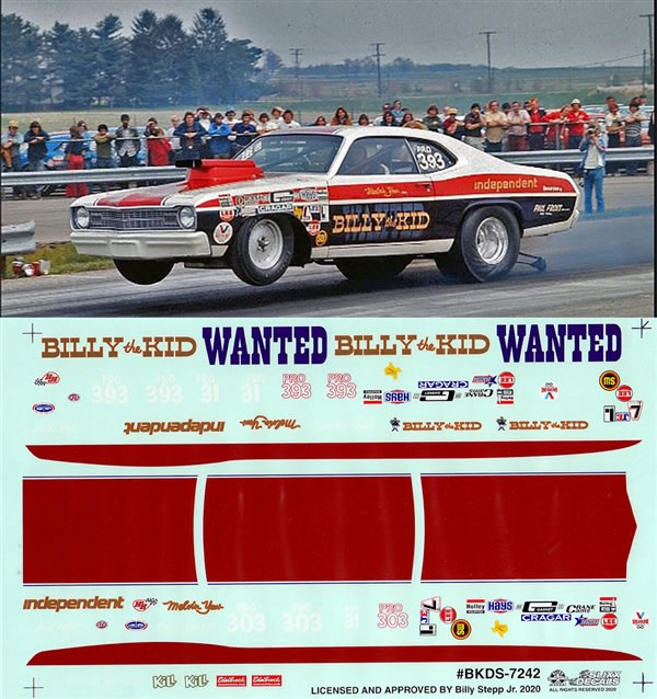 Billy the Kid Dart Sport Pro Stock Slixx Decals (1/25)