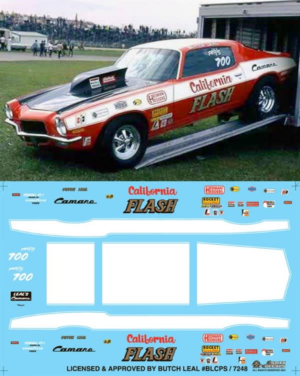 Butch Leal 1970 Camaro Pro Stock "California Flash"  (1/25) Slixx-Decal