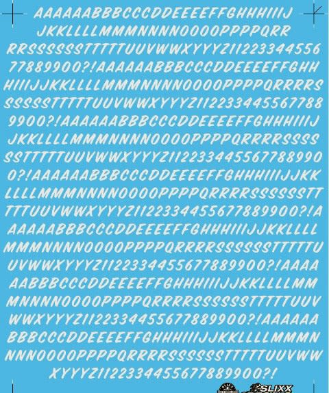Classes and Numbers Mini Sheet White-1/8"  (1/25) Slixx-Decal
