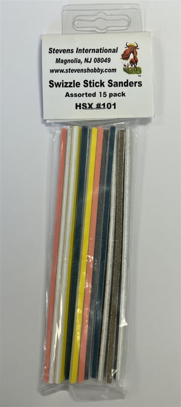 Swizzle Sticks 15 Narrow Sanding Sticks Assorted Grits