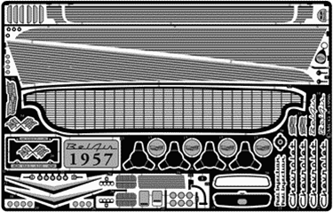 1957 Chevy Bel Air Detail set for original tooled AMT kits, (Includes Side Coves)