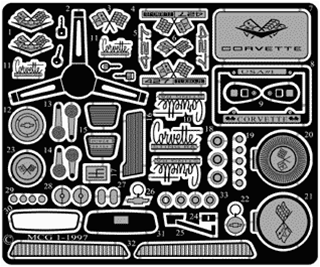 1966-67 Corvette Detail set based on Revell-Monogram '67 kits