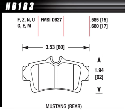 Hawk Performance HPS Performance Street Brake Pads (4) Rear Mustang Cobra 94-02