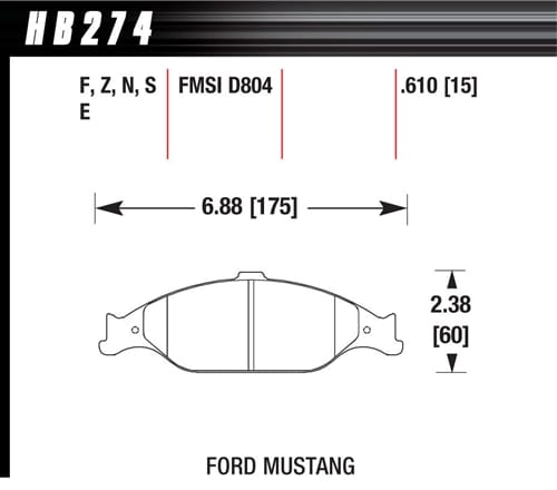 Hawk Performance HPS Performance Street Brake Pads (4) Front 99-04 Mustang