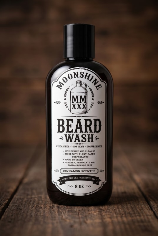 Moonshine Mikeâ€™s Beard Wash | Plant-Based Beard Cleanser for Soft Healthy Beards