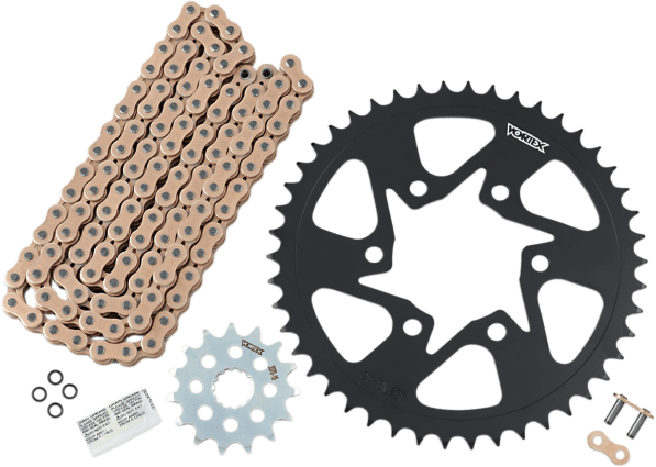 Vortex Chain & Sprocket Kit Kawasaki 650 Gold Chain