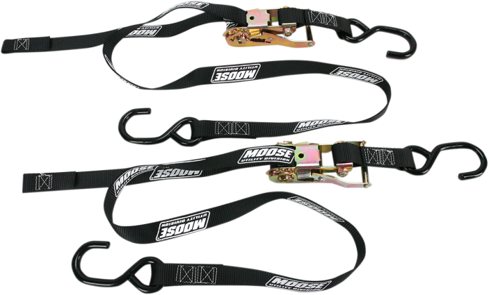 Moose Black 1 in. Heavy-Duty Ratcheting Tie Downs Strap
