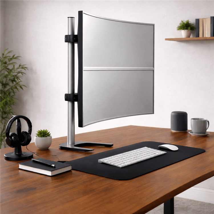 Dual Vertical Monitor Stand for Large and Curved Displays