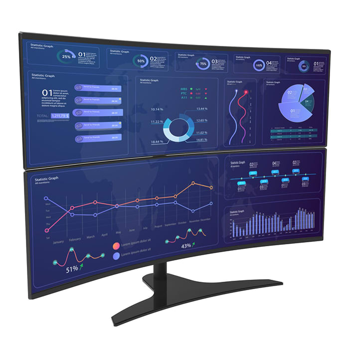 Dual Vertical Curved Monitor Mount for 24 to 49 Inch Monitors