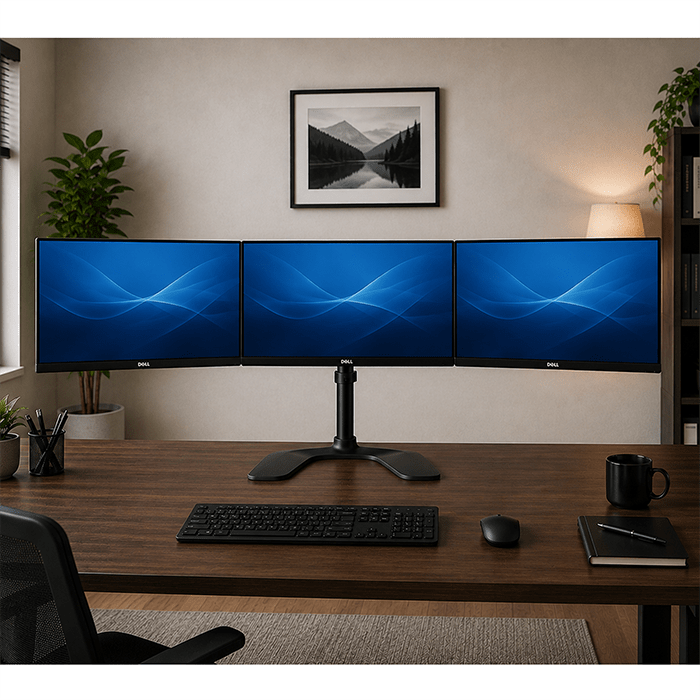 Triple Monitor Stand for up to 27" monitors