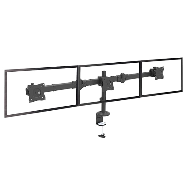 Triple monitor stand or desk clamp for up to 27" monitors