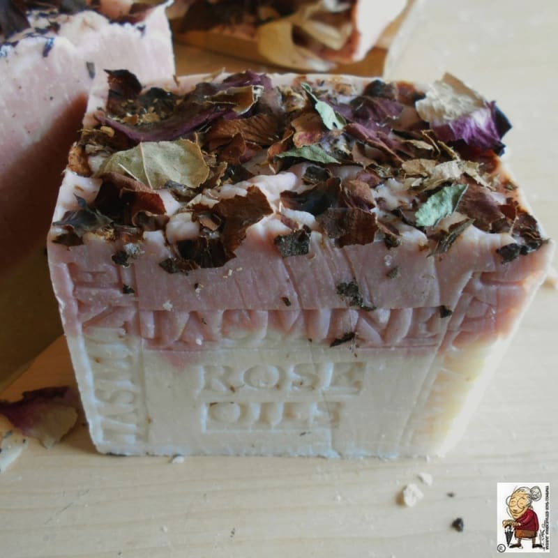 Handmade French Jasmine Soap With Crushed Flowers and Rose Handmade French Jasmine Soap With Crushed Flowers and Rose