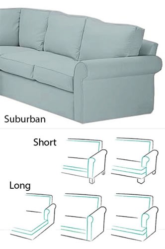 Sectional Slipcovers and Slipcover Patterns Suburban WIth Cushions